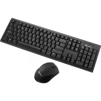 Sandberg Wireless Office DesktopSet INT, Bezprzewodowy, RF Wireless, Membranowa, QWERTY, Czarny, Mysz w zestawie