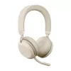 Jabra Evolve2 75 - USB-A MS Teams - Beżowy, Bezprzewodowy, Biuro/Call center, 20 - 20000 Hz, 197 g, Zestaw słuchawkowy, Beżowy