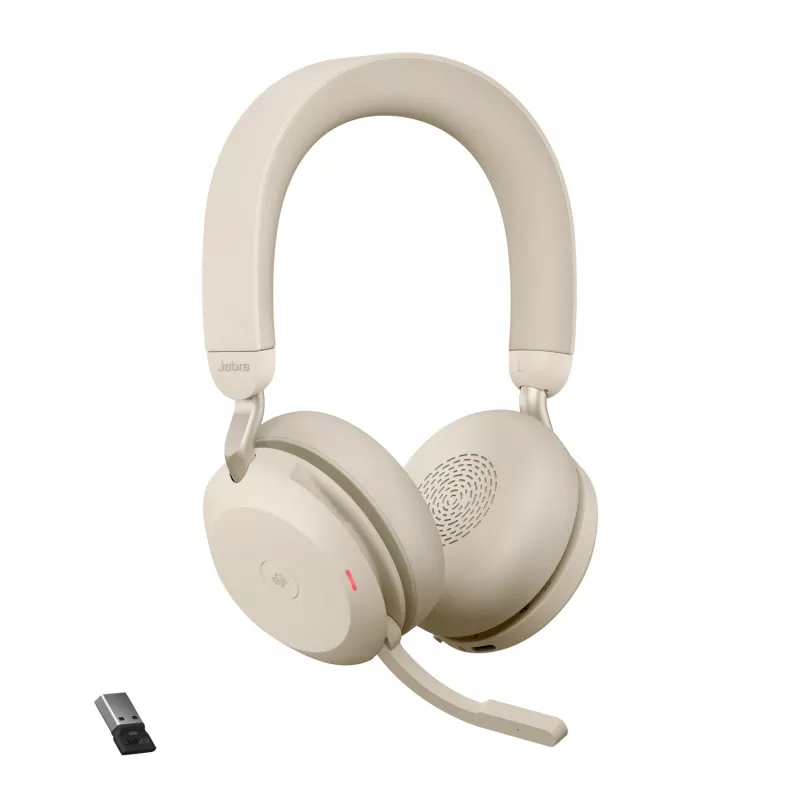 Jabra Evolve2 75 - USB-A MS Teams - Beżowy, Bezprzewodowy, Biuro/Call center, 20 - 20000 Hz, 197 g, Zestaw słuchawkowy, Beżowy