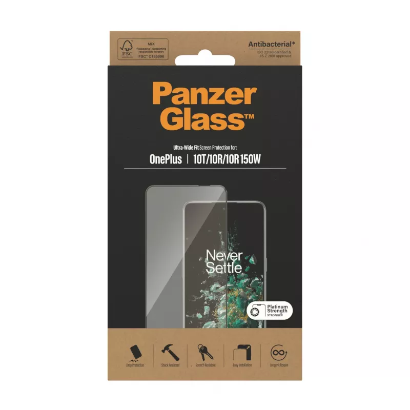 PanzerGlass ® Szkło hartowane OnePlus 10T | 10R | 10R | 150W | Ultra-Wide Fit | Czarny