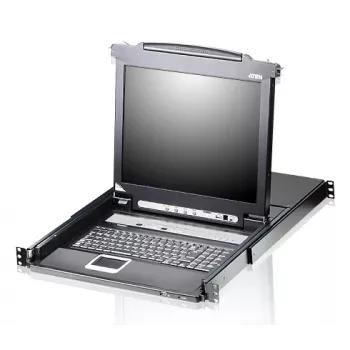 ATEN CL5708N konsola rackowa 48,3 cm (19″) 1280 x 1024 piksele Metal, Plastik Czarny 1U