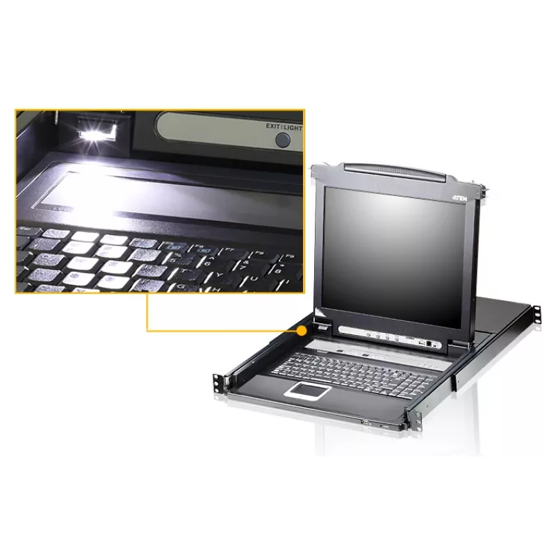 Przełącznik KVM ATEN CL5716M-ATA-2XK06A1G do montażu w szafie rack, czarny