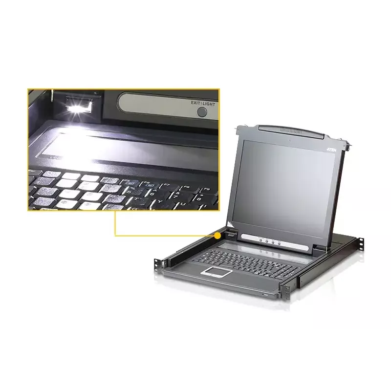 ATEN CL5716M-ATA-2XK06SG konsola rackowa 43,2 cm (17 inch) Czarna 1U