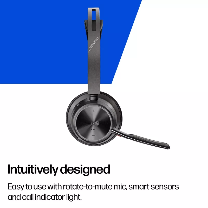 HP Poly Voyager Focus 2 zestaw słuchawkowy z certyfikatem Microsoft Teams USB-C +adapter USB-C/A