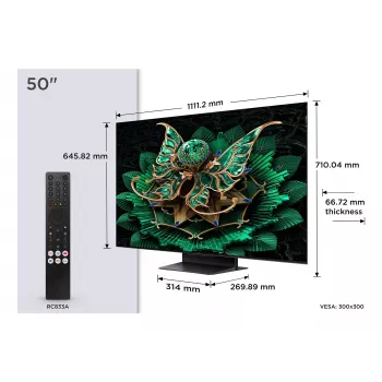 TCL 50C7K TV 127 cm (50 cali) 4K Ultra HD Smart TV Wi-Fi Metaliczny 2000 cd/m²