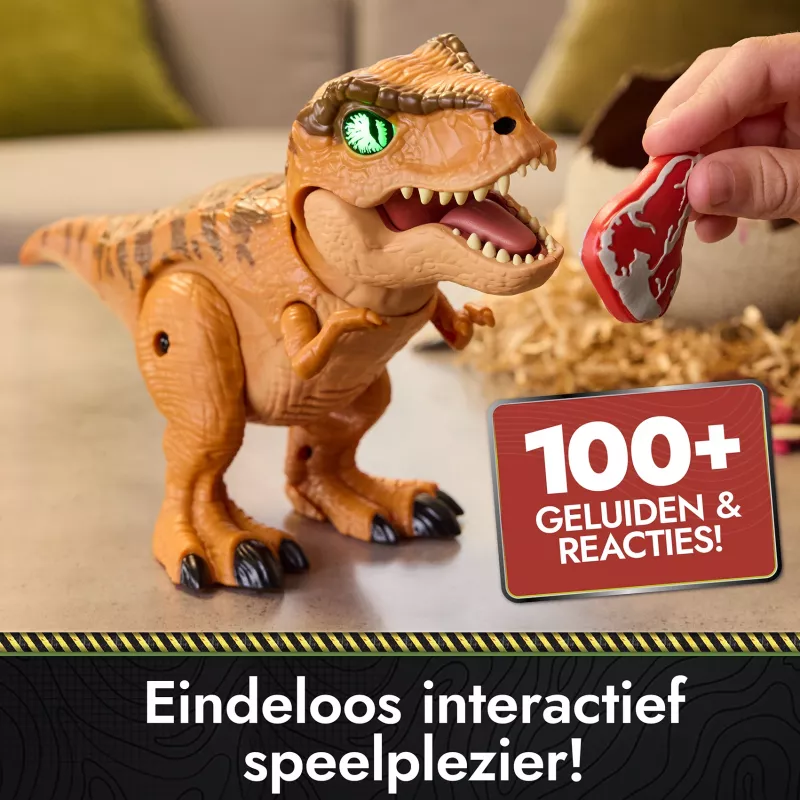 Jurassic World Primal Hatch Interaktywny Zabawkowy Dinozaur i Jajo, Wykluj i Wytrenuj Własne Małe Dino z Ponad 100 Dźwiękami i Reakcjami, Zabawki dla Chłopców i Dziewczynek od 5 Lat