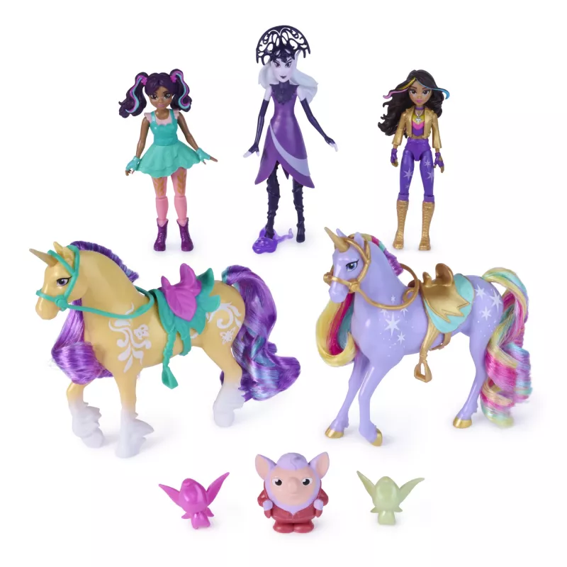 Unicorn Academy, Zestaw Przygód Magic Unleashed, Pomysł na Prezent Wielkanocny, Zawiera Lalki Sophia, Ava, Ravenzella, Jednorożce Wildstar, Leaf i Więcej