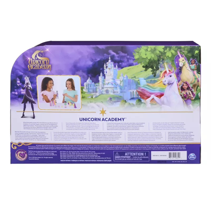 Unicorn Academy, Zestaw Przygód Magic Unleashed, Pomysł na Prezent Wielkanocny, Zawiera Lalki Sophia, Ava, Ravenzella, Jednorożce Wildstar, Leaf i Więcej