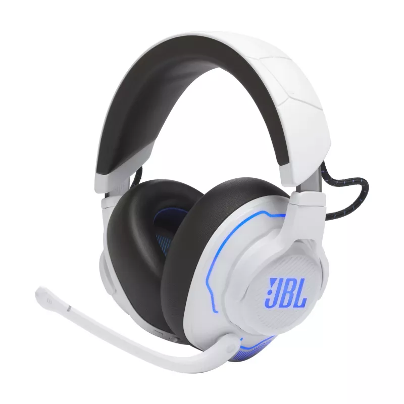 JBL Quantum 910P Headset Wired & Wireless Head-band Gaming USB Type-C Bluetooth niebieski, biały