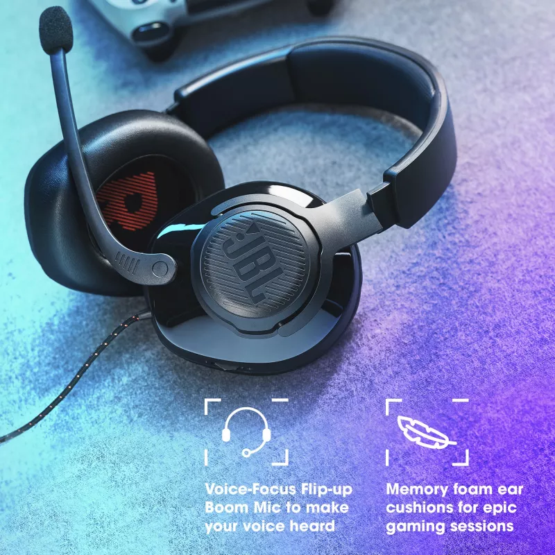 JBL Quantum 200 CZARNY, Przewodowe, 20 - 20000 Hz, Gaming, 248 g, Słuchawki, Czarny
