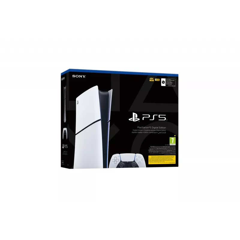 Sony PlayStation 5 (grupa modeli - cienki) Edycja Cyfrowa, PlayStation 5, Czarny, Biały, 16384 MB, GDDR6, 448 GB/s, AMD