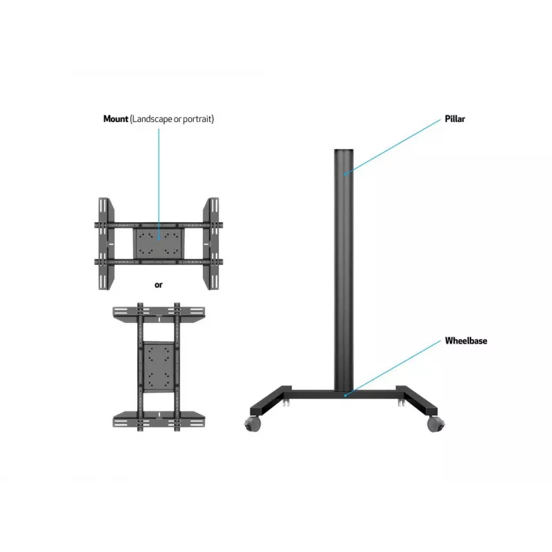 Stojak ekspozycyjny Multibrackets M Display Stand 180 Single Czarny