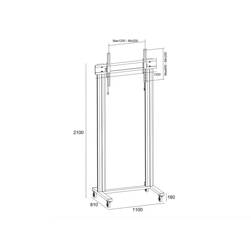 Multibrackets M Public Display Stand 210 Dual Pillar Wheelbase Czarny