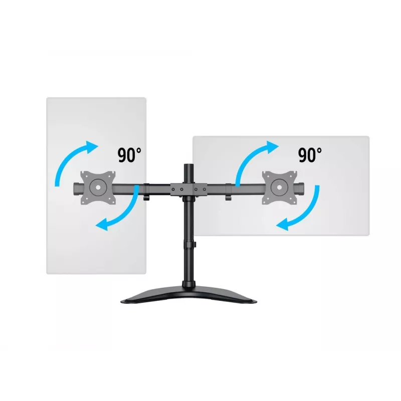 Multibrackets M Deskstand Basic Dual, wolnostojący, 16 kg, 38,1 cm (15 cali), 68,6 cm (27 cali), 100 x 100 mm, czarny