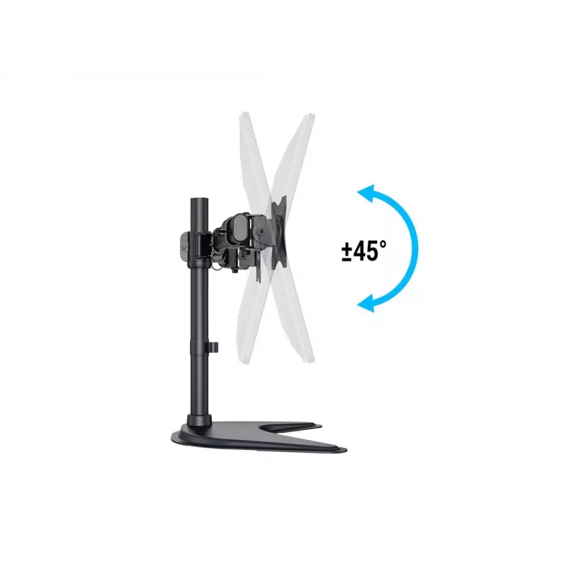 Multibrackets M Deskstand Basic Dual, wolnostojący, 16 kg, 38,1 cm (15 cali), 68,6 cm (27 cali), 100 x 100 mm, czarny