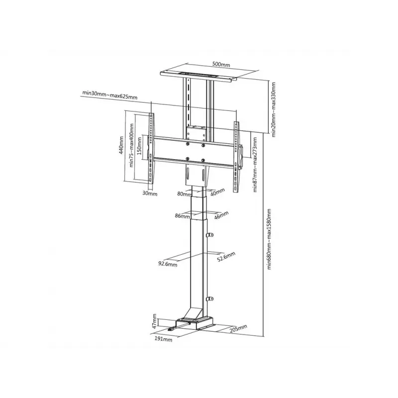 Multibrackets M Motorized TV Lift Large 50 kg capacity 37-65 inch screens
