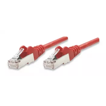 Intellinet sieciowy kabel krosowy, Cat5e, 3 m, czerwony, CCA, F/UTP, PVC, RJ45, pozłacane styki, bezzaczepowa, osłonięta, woreczek polietylenowy