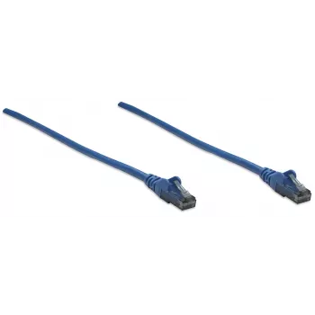 Intellinet sieciowy kabel krosowy, Cat6, 10m, niebieski, CCA, U/UTP, PVC, RJ45, pozłacane styki, bezkolizyjna osłona, konektorek, dożywotnia gwarancja