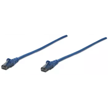 Intellinet sieciowy kabel krosowy, Cat6, 10m, niebieski, CCA, U/UTP, PVC, RJ45, pozłacane styki, bezkolizyjna osłona, konektorek, dożywotnia gwarancja