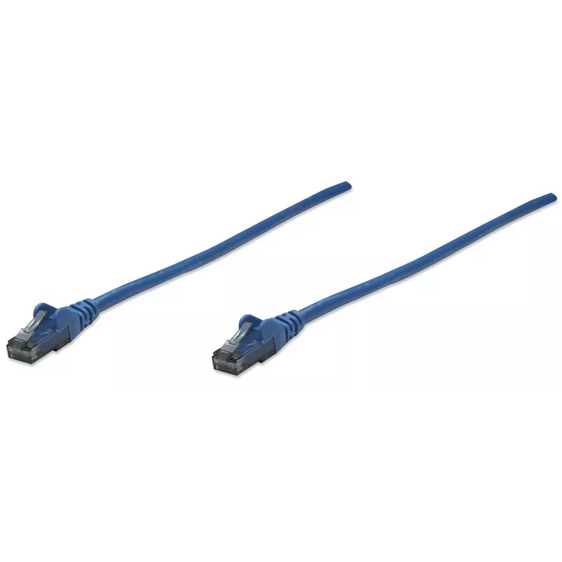 Intellinet sieciowy kabel krosowy, Cat6, 10m, niebieski, CCA, U/UTP, PVC, RJ45, pozłacane styki, bezkolizyjna osłona, konektorek, dożywotnia gwarancja