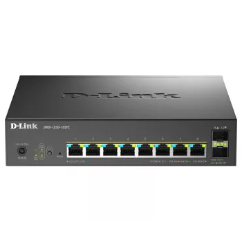 Przełącznik D-Link 10-portowy Multi-Gigabit Smart Managed PoE+ z 8 portami multi-Gigabit 2.5G PoE i 2 portami 10G SFP+