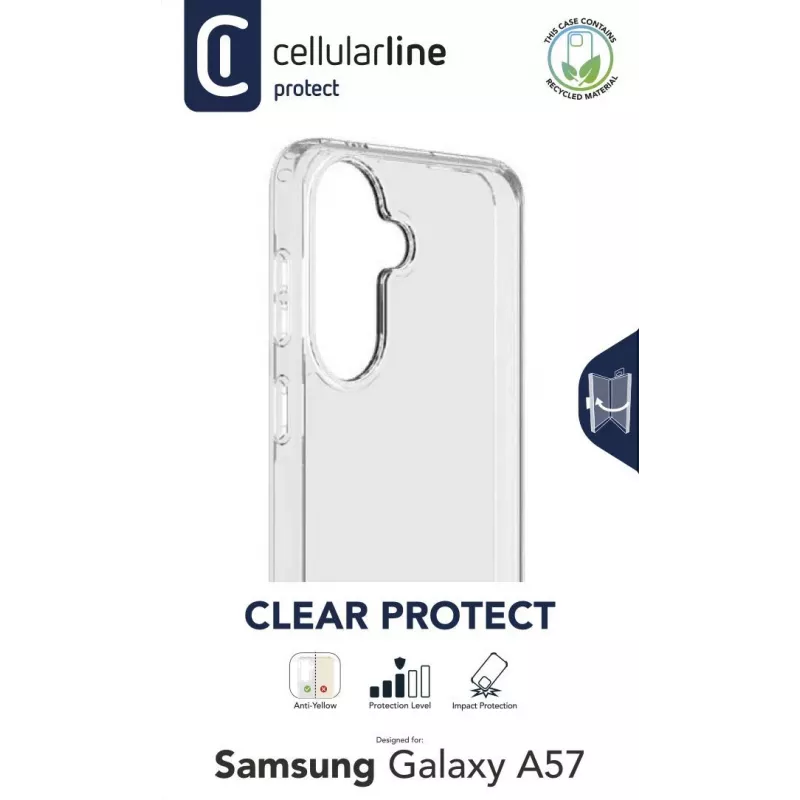 Cellularline Clear Protect - Galaxy A57 Twarde etui z gumowymi krawędziami