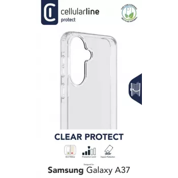 Cellularline Clear Protect - Galaxy A37 Twarde etui z gumowymi krawędziami