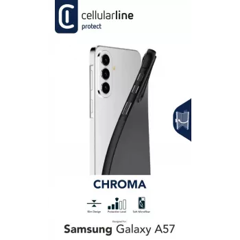 Cellularline CHROMA – etui z kolorowego TPU do Galaxy A57 z matowym wykończeniem soft-touch i wyściółką z mikrofibry odpornej na zarysowania. Chroni krawędzie i przyciski, nie zmieniając wyglądu telefonu.