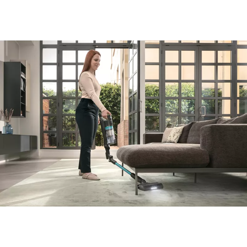 Hoover HF1P10PX 011 Odkurzacz pionowy Bateria Na sucho Pianka, Mikro Bezworkowy 0,7 l 165 W Czarny, Turkusowy 22 Ah
