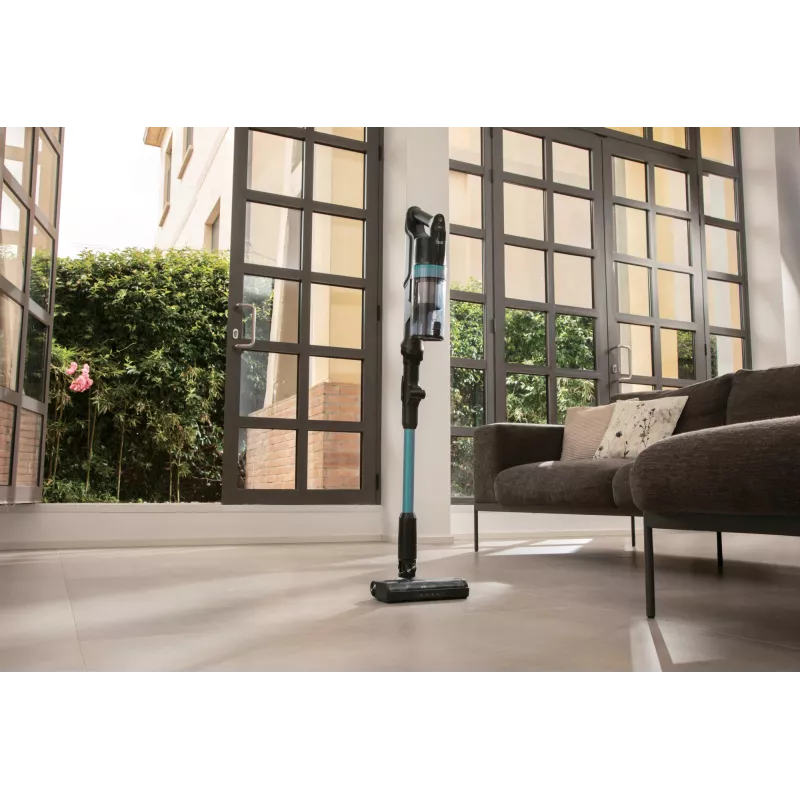 Hoover HF1P10PX 011 Odkurzacz pionowy Bateria Na sucho Pianka, Mikro Bezworkowy 0,7 l 165 W Czarny, Turkusowy 22 Ah