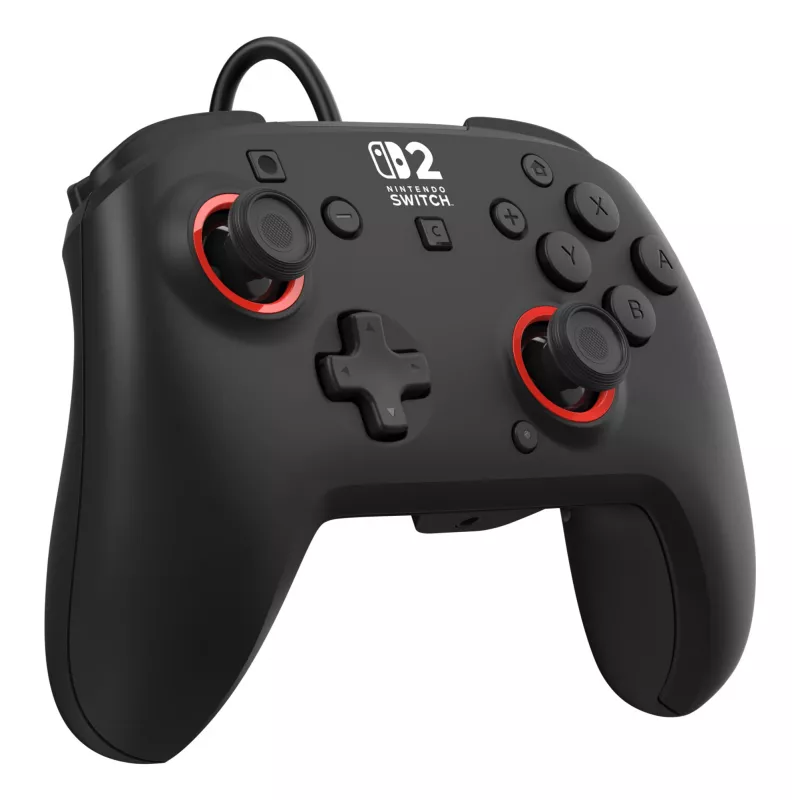 Przewodowy kontroler do gier Turtle Beach Rematch dla Nintendo Switch 2 — USB‑C, kabel 3 m, przycisk wsteczny, D‑pad, czarny