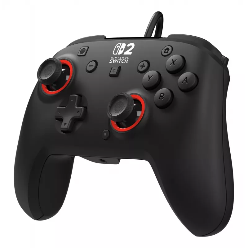 Przewodowy kontroler do gier Turtle Beach Rematch dla Nintendo Switch 2 — USB‑C, kabel 3 m, przycisk wsteczny, D‑pad, czarny