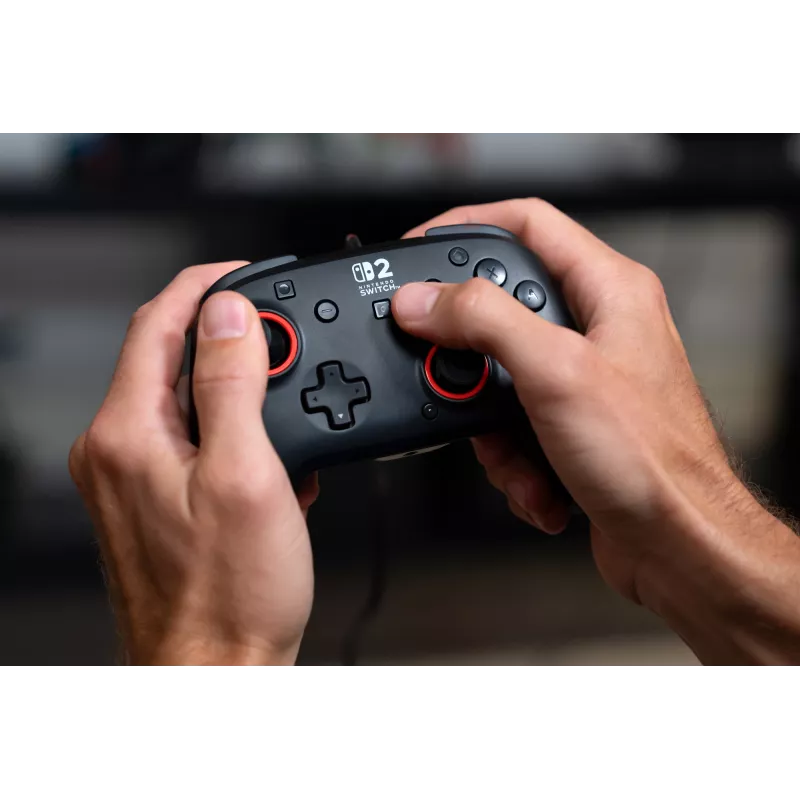 Przewodowy kontroler do gier Turtle Beach Rematch dla Nintendo Switch 2 — USB‑C, kabel 3 m, przycisk wsteczny, D‑pad, czarny