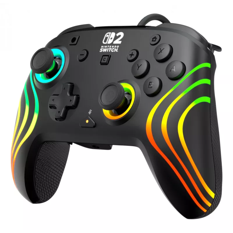 Gamepad Turtle Beach Afterglow Wave Czarny Przewodowy Kontroler RGB dla Nintendo Switch / Switch 2, USB-C, kabel 3 m