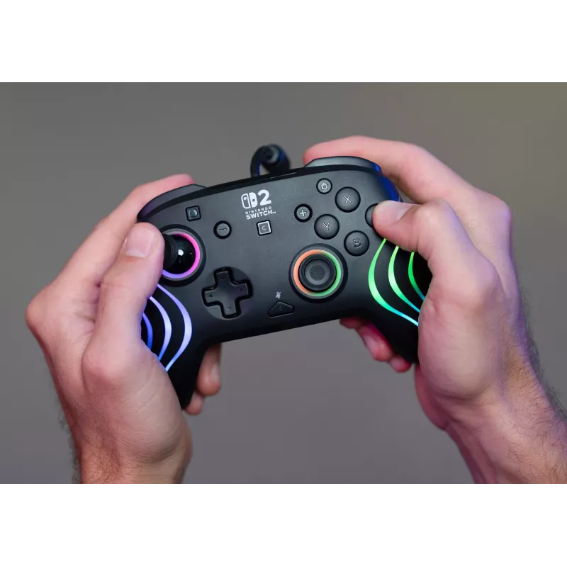 Gamepad Turtle Beach Afterglow Wave Czarny Przewodowy Kontroler RGB dla Nintendo Switch / Switch 2, USB-C, kabel 3 m
