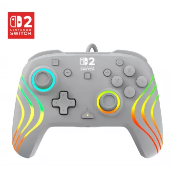Przewodowy kontroler RGB do gier Turtle Beach Afterglow Wave Szary — USB‑C, kabel 3 m, do Nintendo Switch / Switch 2 / Switch OLED