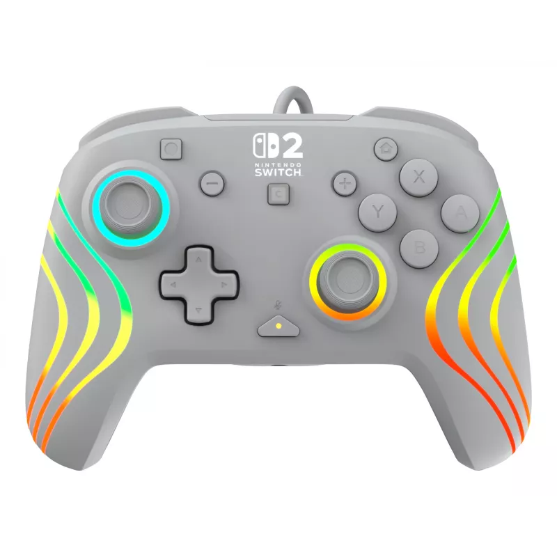 Przewodowy kontroler RGB do gier Turtle Beach Afterglow Wave Szary — USB‑C, kabel 3 m, do Nintendo Switch / Switch 2 / Switch OLED