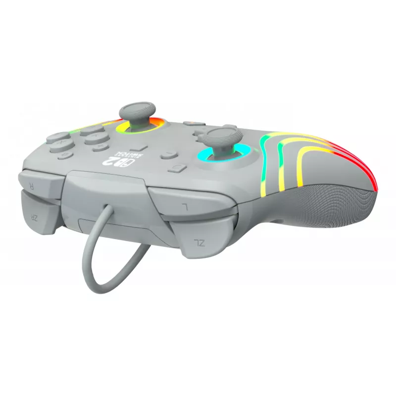 Przewodowy kontroler RGB do gier Turtle Beach Afterglow Wave Szary — USB‑C, kabel 3 m, do Nintendo Switch / Switch 2 / Switch OLED