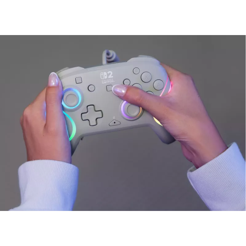 Przewodowy kontroler RGB do gier Turtle Beach Afterglow Wave Szary — USB‑C, kabel 3 m, do Nintendo Switch / Switch 2 / Switch OLED