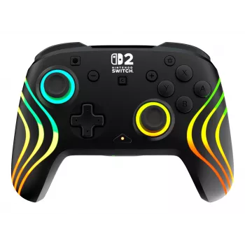 Bezprzewodowy kontroler RGB do gier Turtle Beach Afterglow Wave Czarny dla Nintendo Switch 2 — Bluetooth/USB-C, wbudowana bateria 20 godz., kabel 3 m