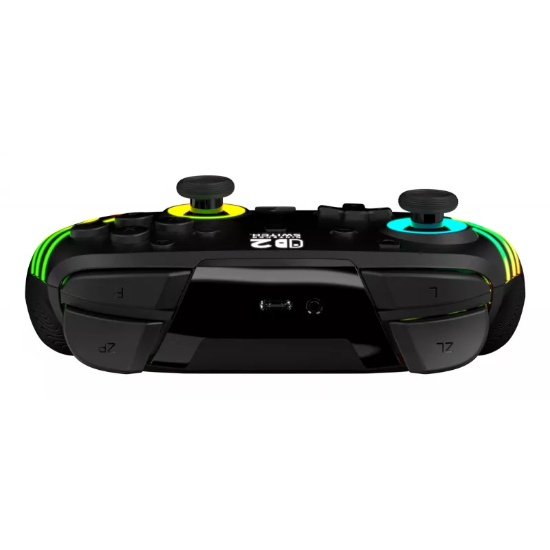 Bezprzewodowy kontroler RGB do gier Turtle Beach Afterglow Wave Czarny dla Nintendo Switch 2 — Bluetooth/USB-C, wbudowana bateria 20 godz., kabel 3 m