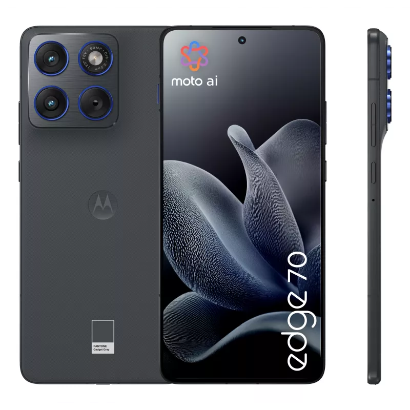Smartfon Motorola edge 70 — 6,7 cala (17 cm) OLED, Snapdragon 7 Gen 4, 8 GB RAM, 256 GB, Dual SIM, 5G, 4800 mAh, szary