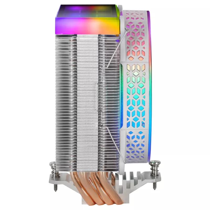 Mars Gaming MCPU-VR biały CPU Heatsink Dual Infinity Mirror ARGB 4 HCT Heatpipes 180W TDP Ultra-quiet PWM 12cm Fan