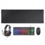 Mars Gaming 4-w-1 Zestaw Gamingowy MCP-RGB3, Przewodowy, USB, Membranowy, RGB LED, Czarny, Mysz w zestawie