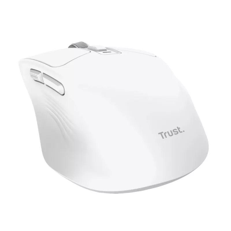 Bezprzewodowa mysz biurowa dla praworęcznych TRUST Niven — RF + Bluetooth, 3200 DPI, 7 przycisków, kółko, biała