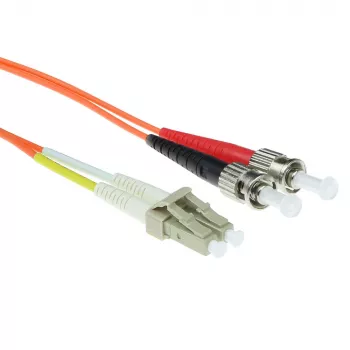 ACT 2-metrowy kabel krosowy światłowodowy LSZH wielomodowy 50/125 OM2 duplex ze złączami LC i ST