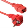 ACT Powercord kabel zasilający CEE 7/7 męski (kątowy) - C19 czerwony 0,6 m