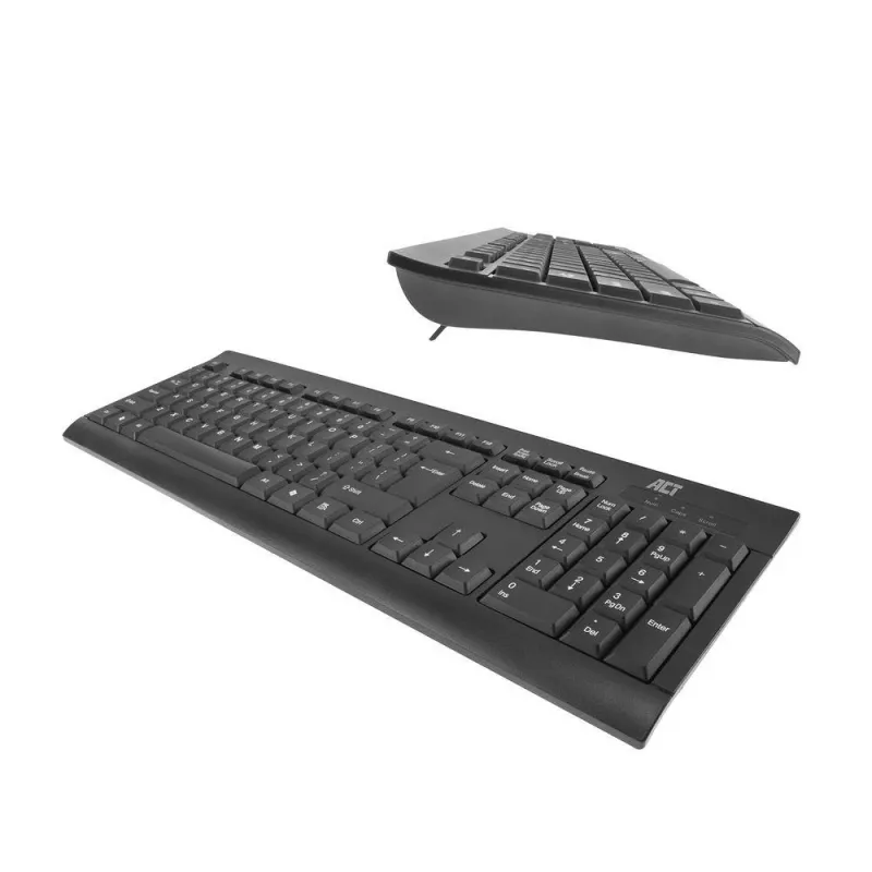Klawiatura biznesowa ACT USB (układ QWERTY/US), pełnowymiarowa (100%), przewodowa, USB, membranowa, QWERTY, czarna