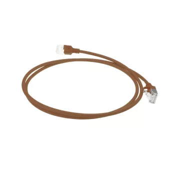 ACT Brązowy 1,5 metra LSZH U/FTP CAT6A kabel krosowy do centrów danych slimline bez zaczepów ze złączami RJ45