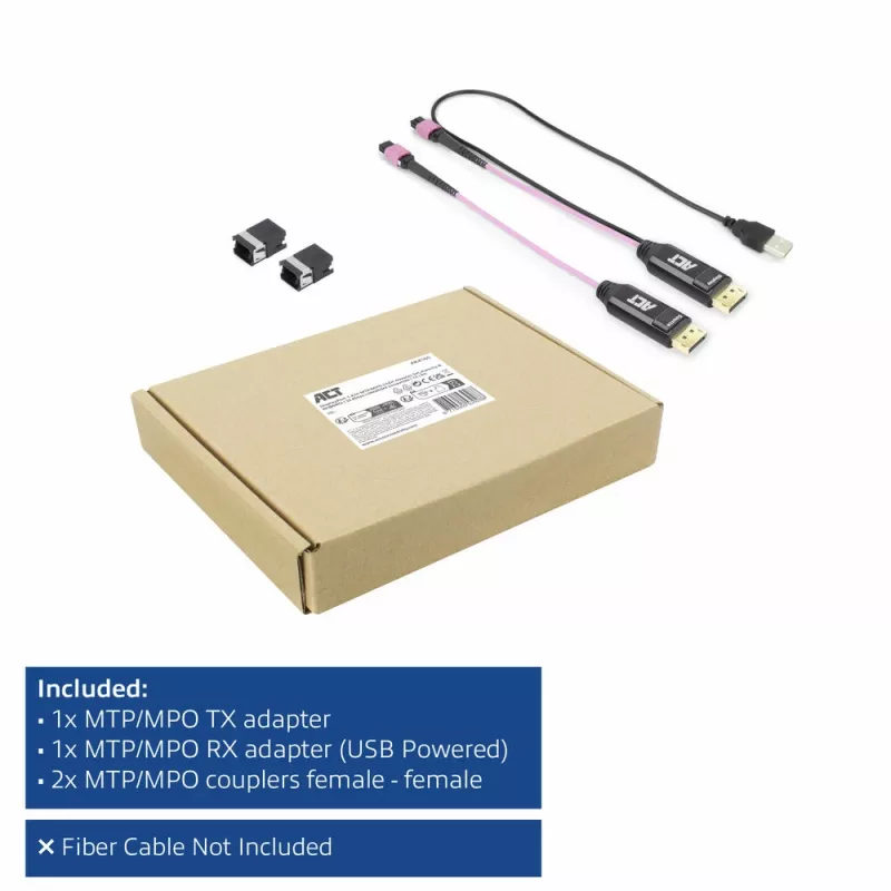 Zestaw adapterów ACT DisplayPort na MTP/MPO do przedłużenia połączenia DisplayPort do 8K@60Hz